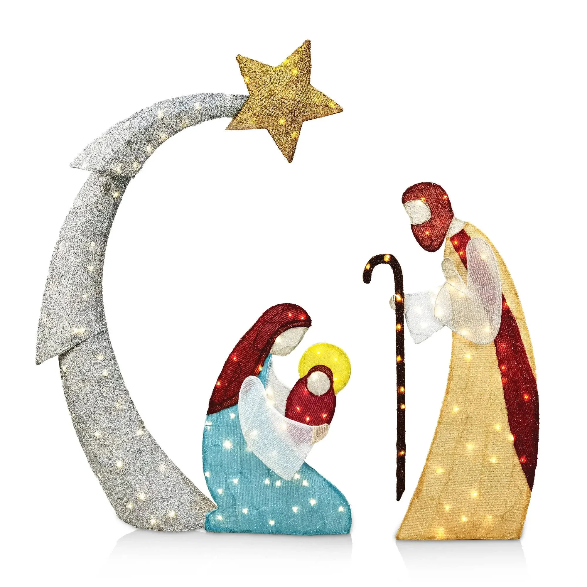 Joiedomi 5ft 140 LED Christmas Nativity Scene