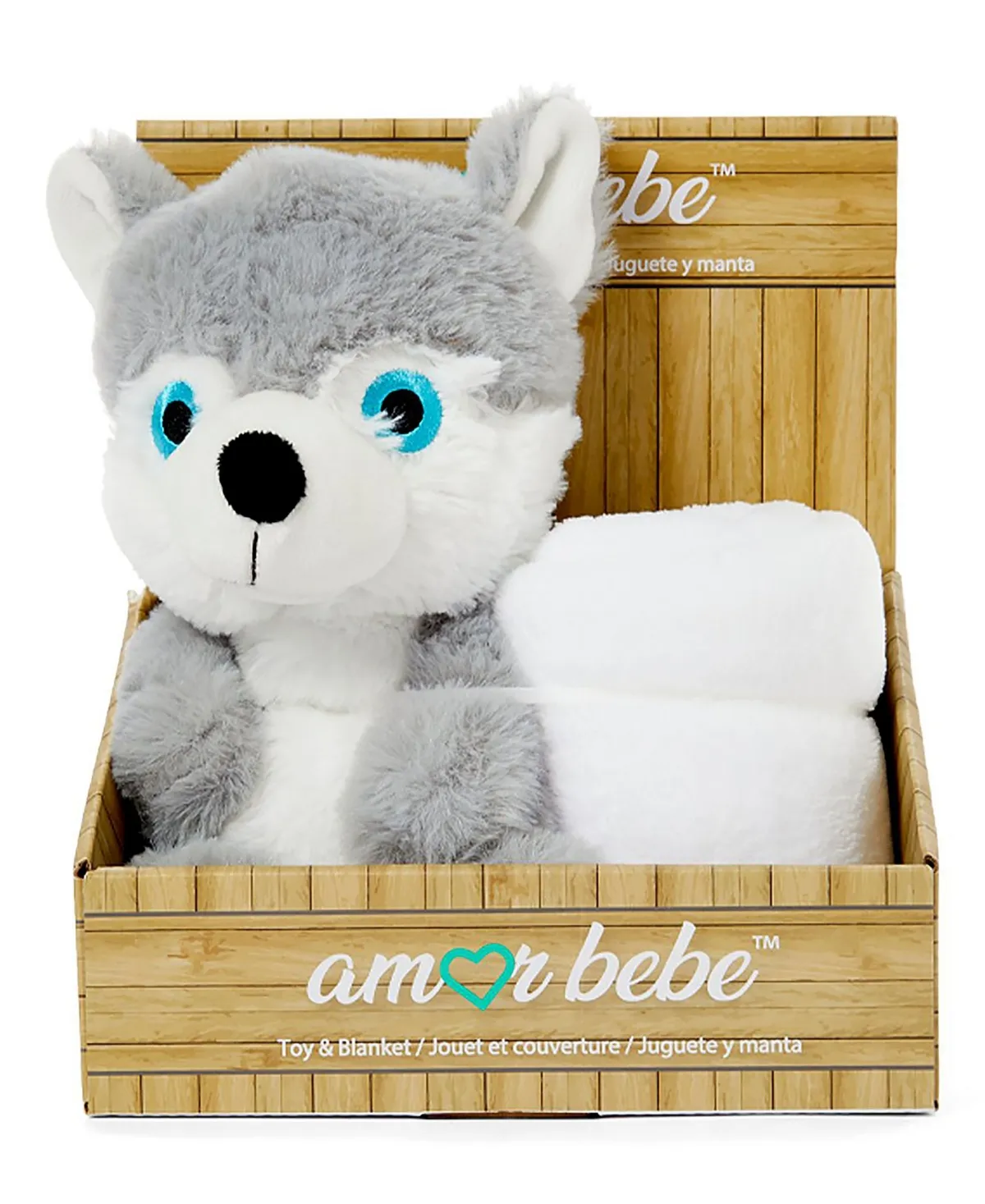 Baby Boys and Baby Girls Plush Wolf with Blanket