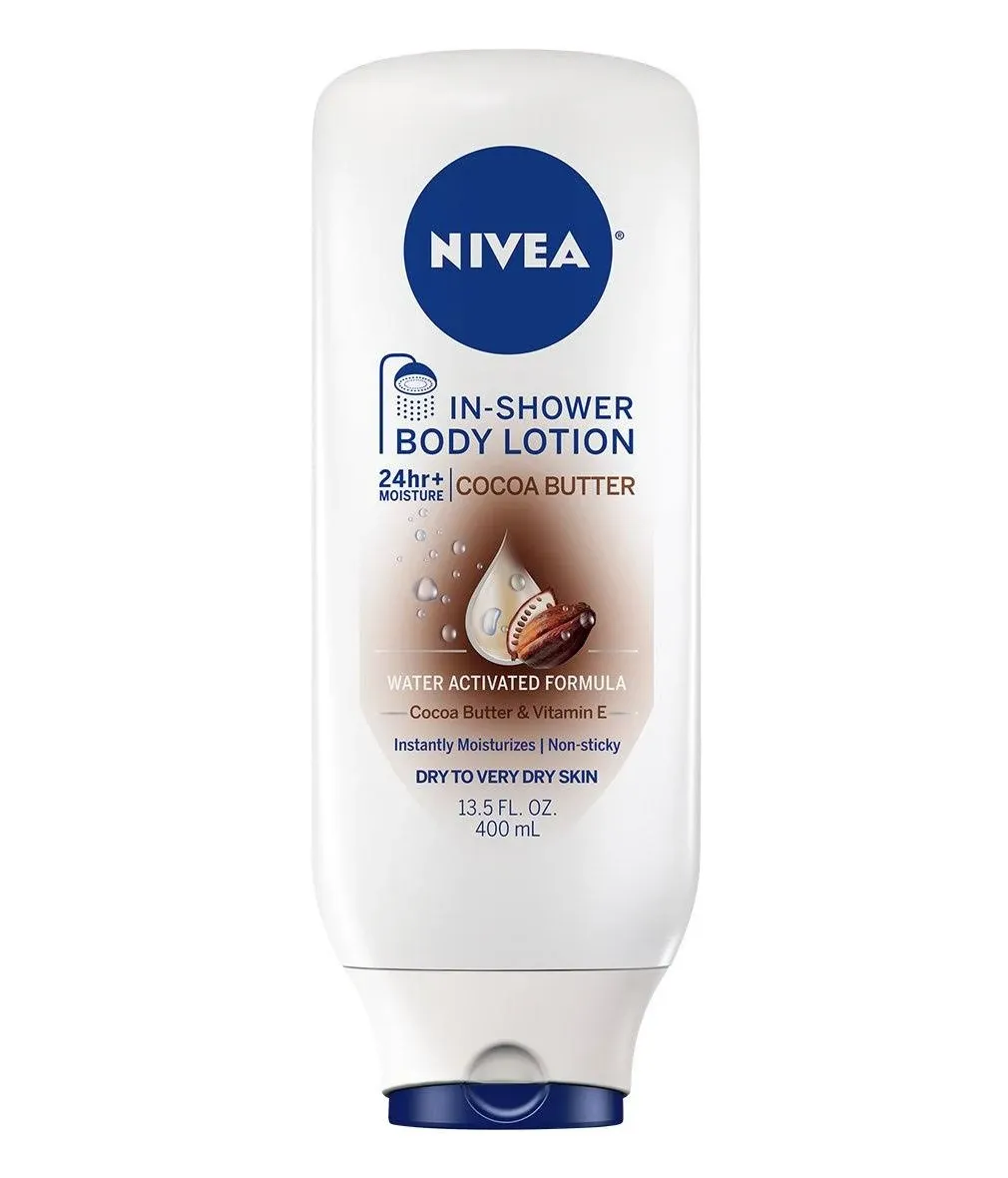 Nivea Cocoa Butter in Shower Lotion Body Lotion for Dry Skin 13.5 fl oz (Pack of 3)