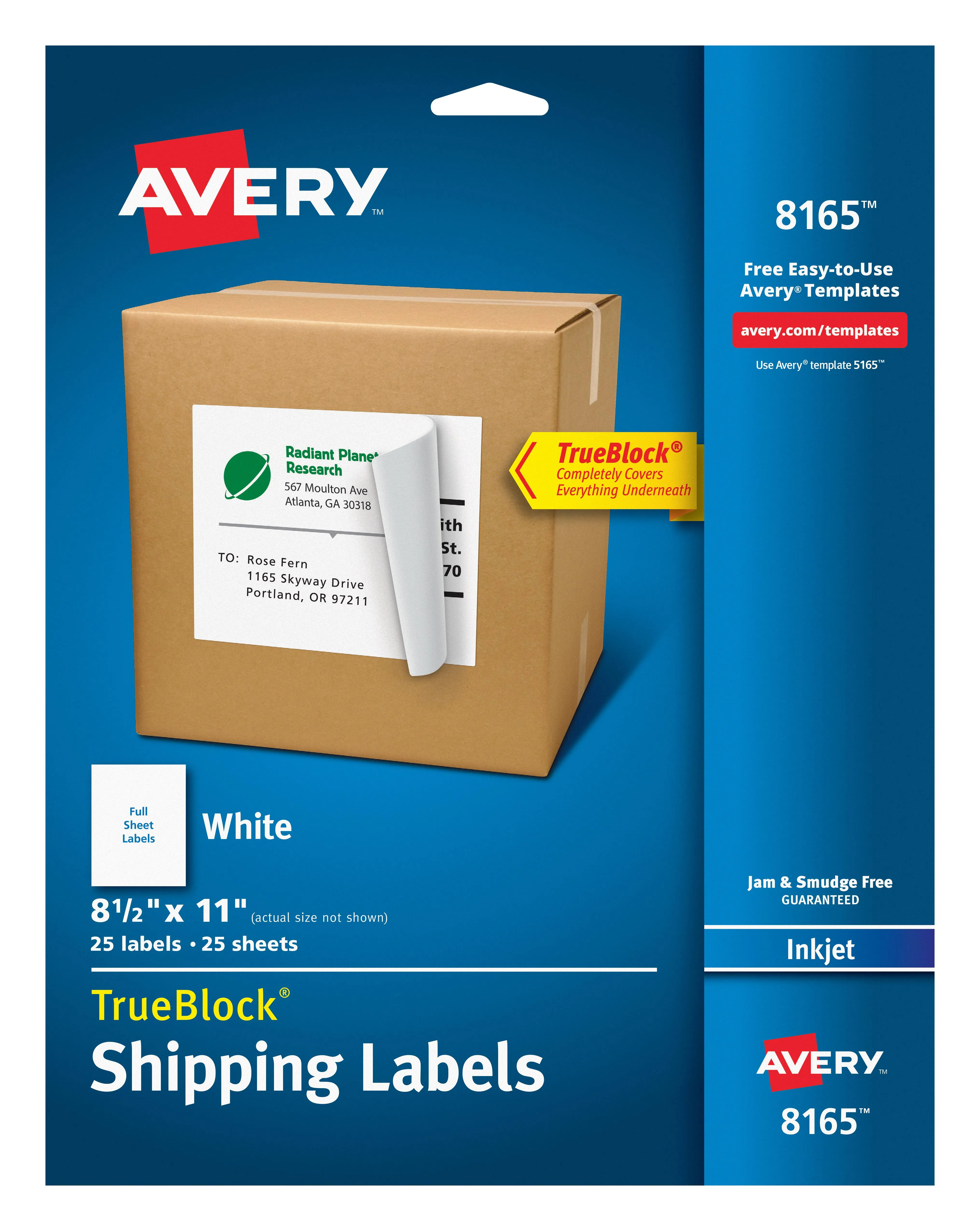 Avery TrueBlock Inkjet Shipping Labels