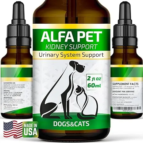 Cat Urinary Supplement • Dog UTI Treatment • Cat UTI Treatment • Support Urinary Tract for Dogs & Cats • Care for Bladder & Kidney • Herbal Composition • 2 Oz