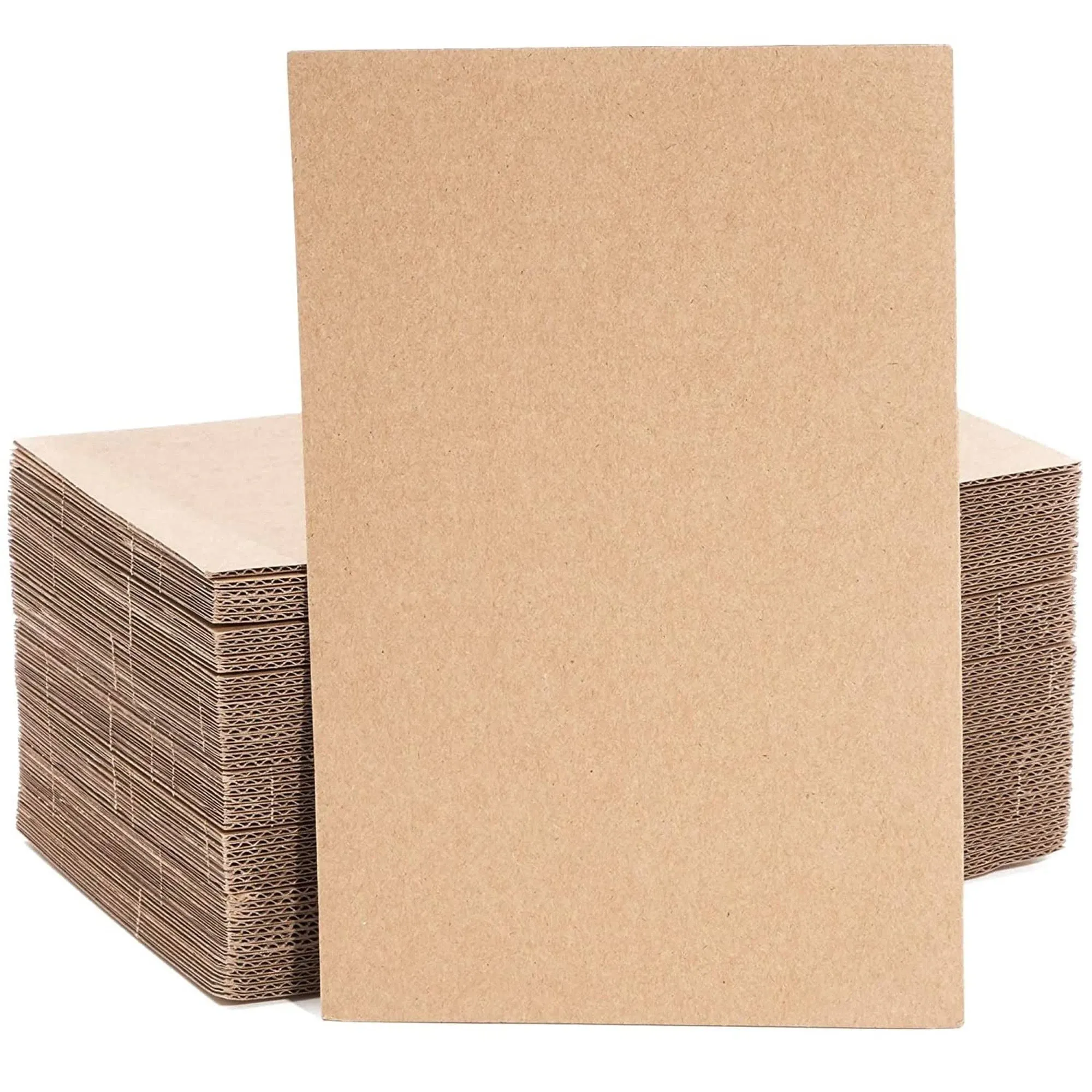 Mat Board Center, 50 Corrugated Cardboard Sheets 6x9 Inches Flat Card Board Inserts for Packing, Shipping, Mailing, DIY Crafts