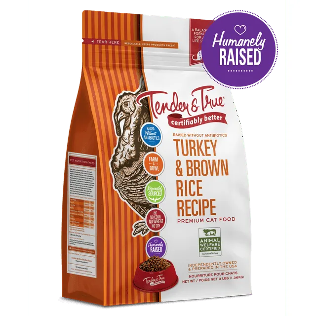 Tender & True Turkey And Brown Rice Dry Cat Food