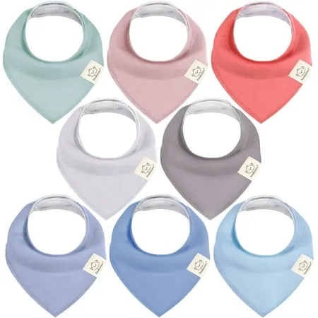 KeaBabies Organic Bandana Bibs 8-Pack - Spring