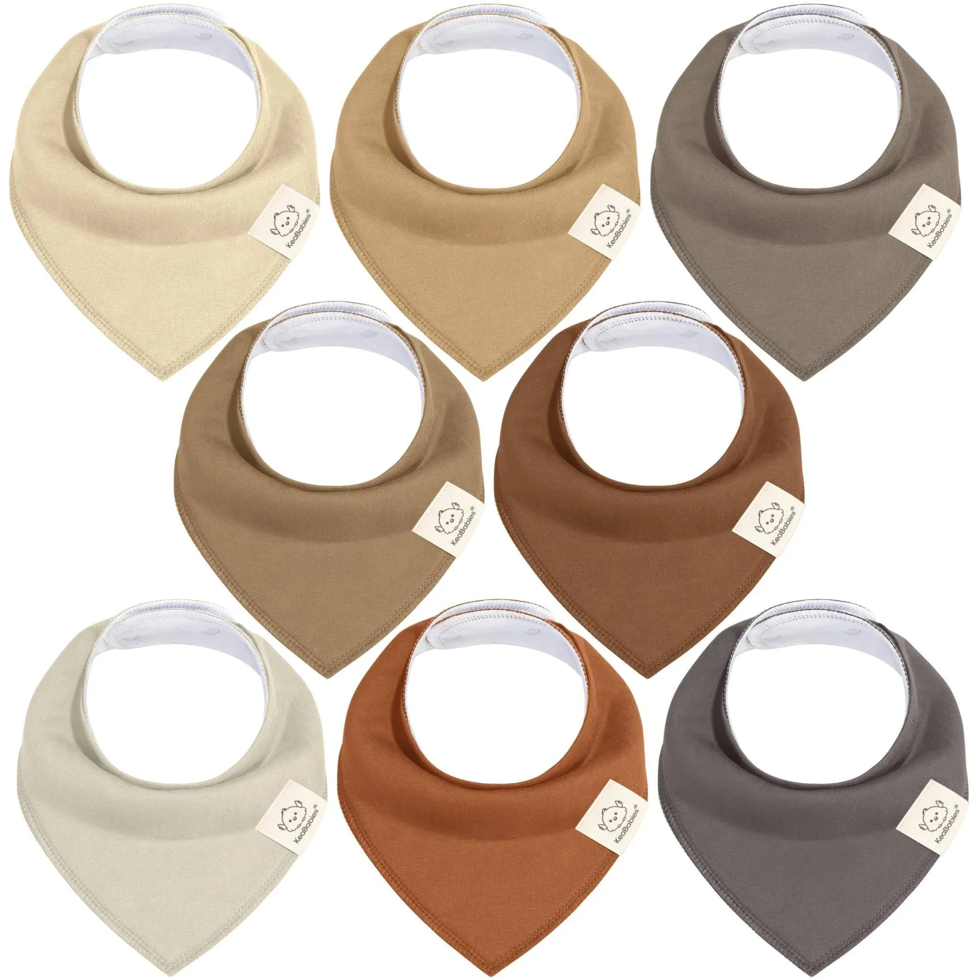 8-Pack Organic Bandana Bibs (Hunter)