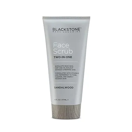 Blackstone Mens Grooming 2-in-1 Face Scrub Sandalwood 6oz Tube