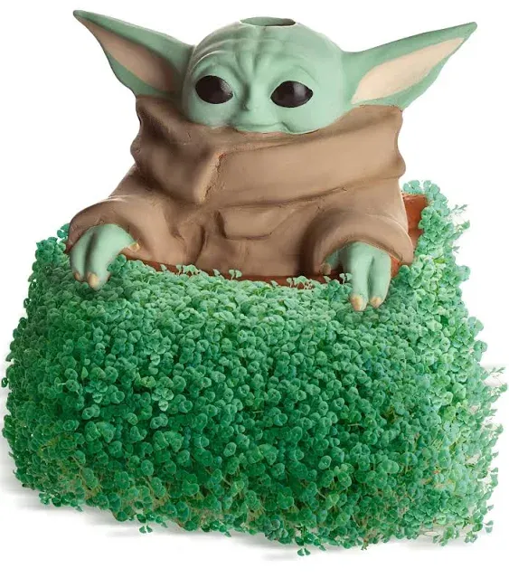 Chia Pet Planter - Star Wars Yoda the Child in Mando's Satchel