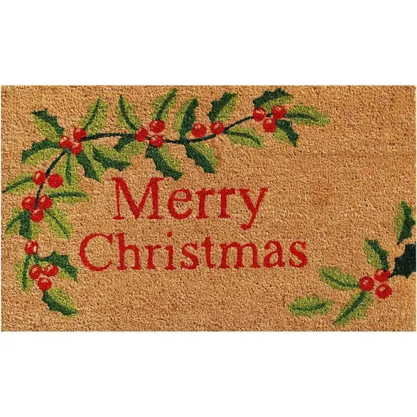 Calloway Mills AZ121021729 Holiday Greeting Doormat, 17" x 29", Red/Green