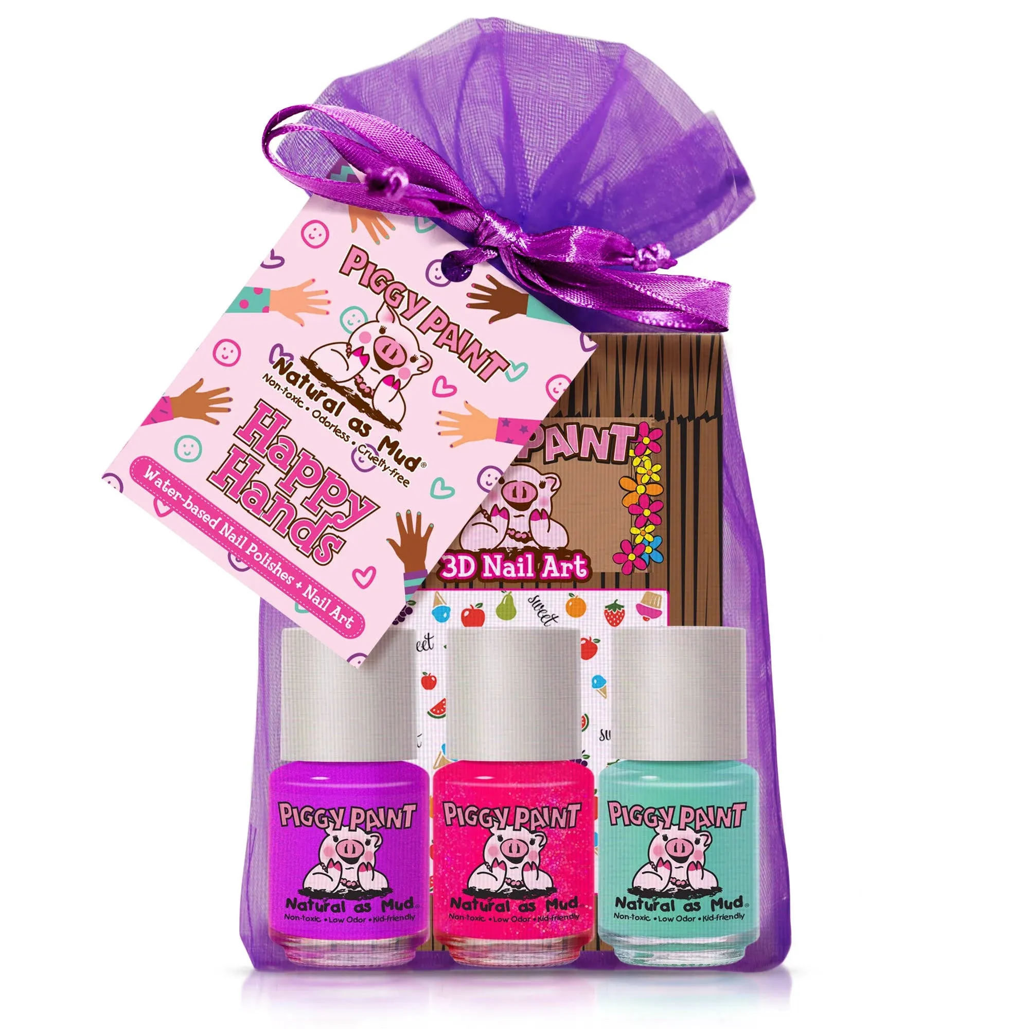 Piggy Paint - Gift Set of 3 Polish w/Stickers