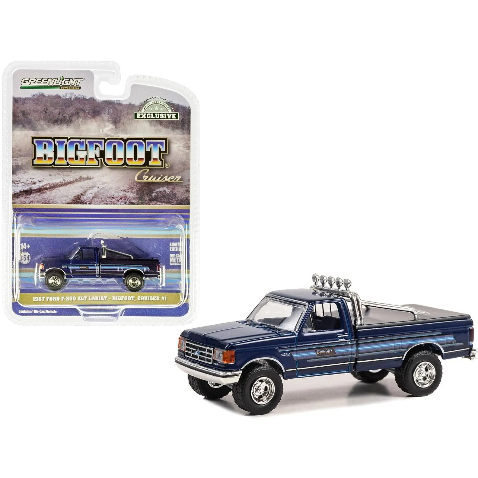 1987 FORD F-250 XLT LARIAT PICKUP &#034;BIGFOOT CRUISER #1&#034; 1/64 BY GREENLIGHT 30433