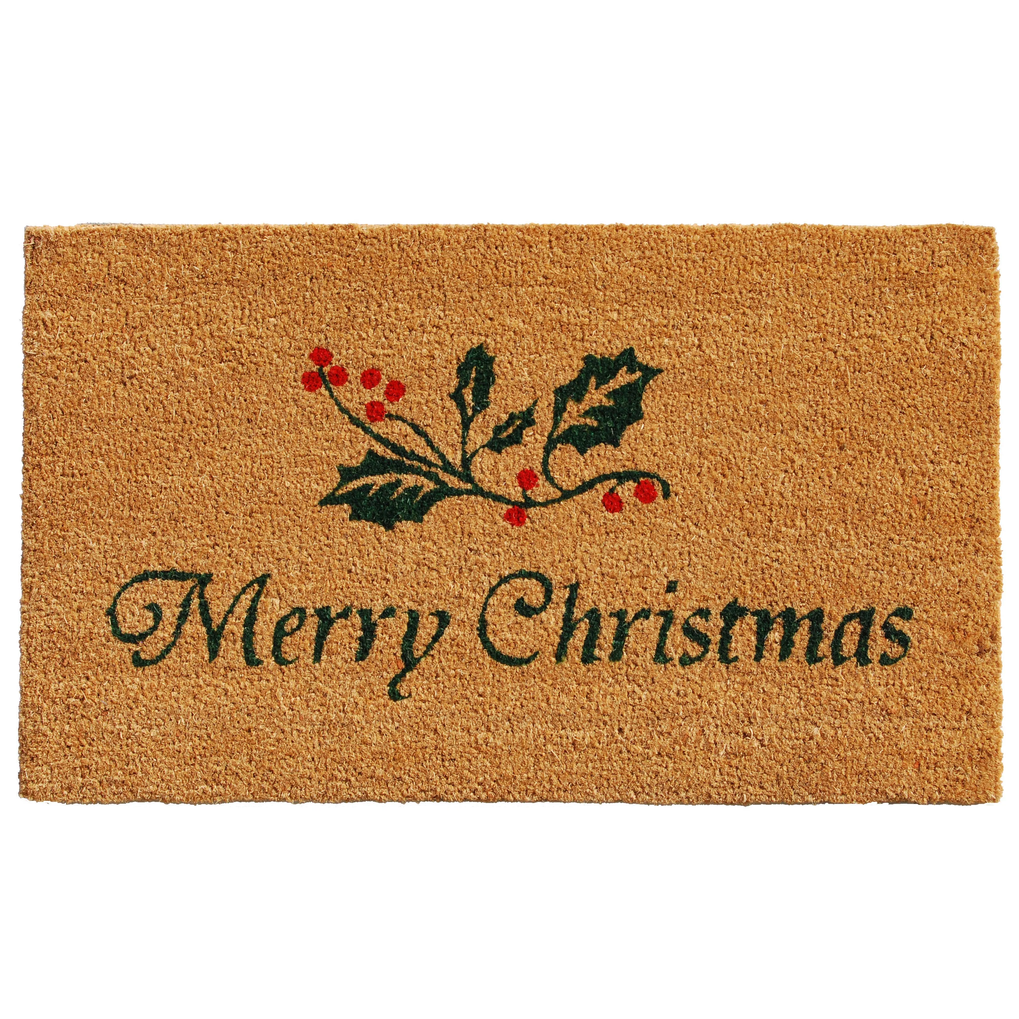 Calloway Mills 101881729 Christmas Holly Doormat 17&#034; x 29&#034;