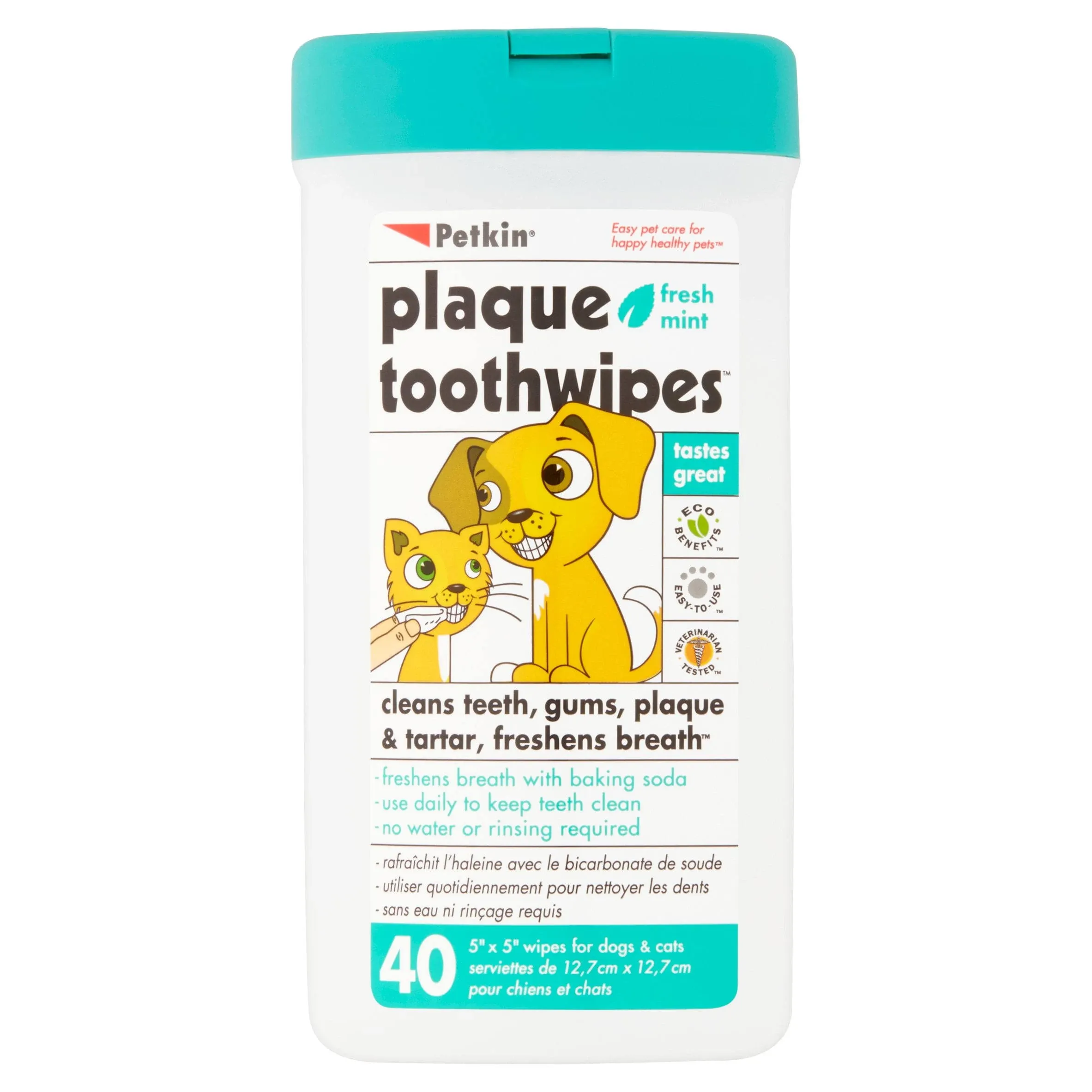 Petkin 40-Count Plaque Toothwipes