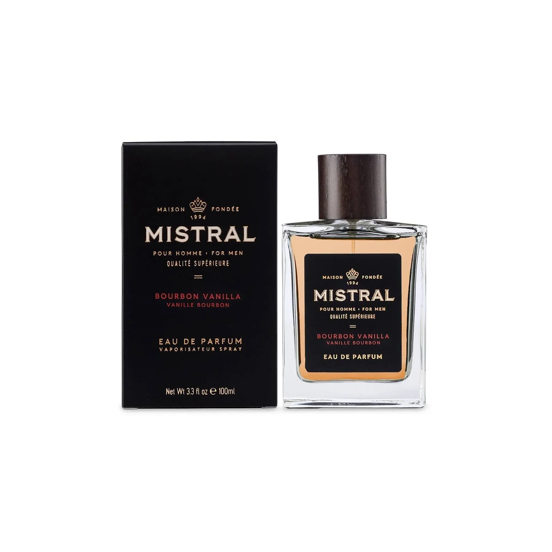 Mistral Men's Cologne, Bourbon Vanilla, Made in France, 3.4 oz, Size: 3.4 fl oz (Pack of 1)