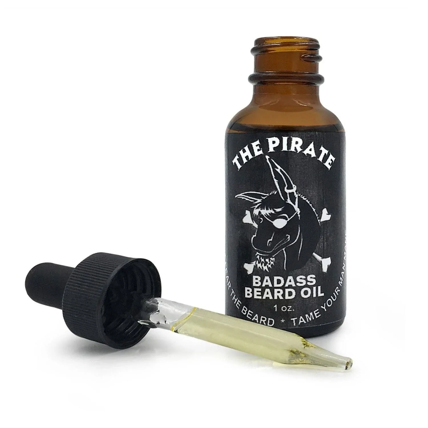 Badass Beard Care Beard Oil for Men - The Pirate Scent, 1 oz - All Natural