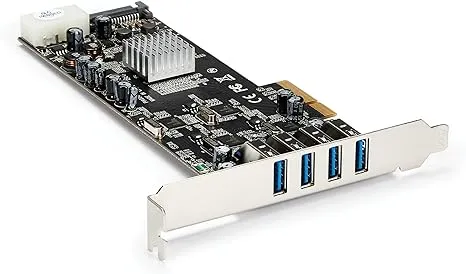 StarTech.com PEXUSB3S44V 4 Port PCI Express (PCIe) SuperSpeed USB 3.0 Card Adapter w/ 4 Dedicated 5Gbps Channels - UASP - SATA / LP4 Power