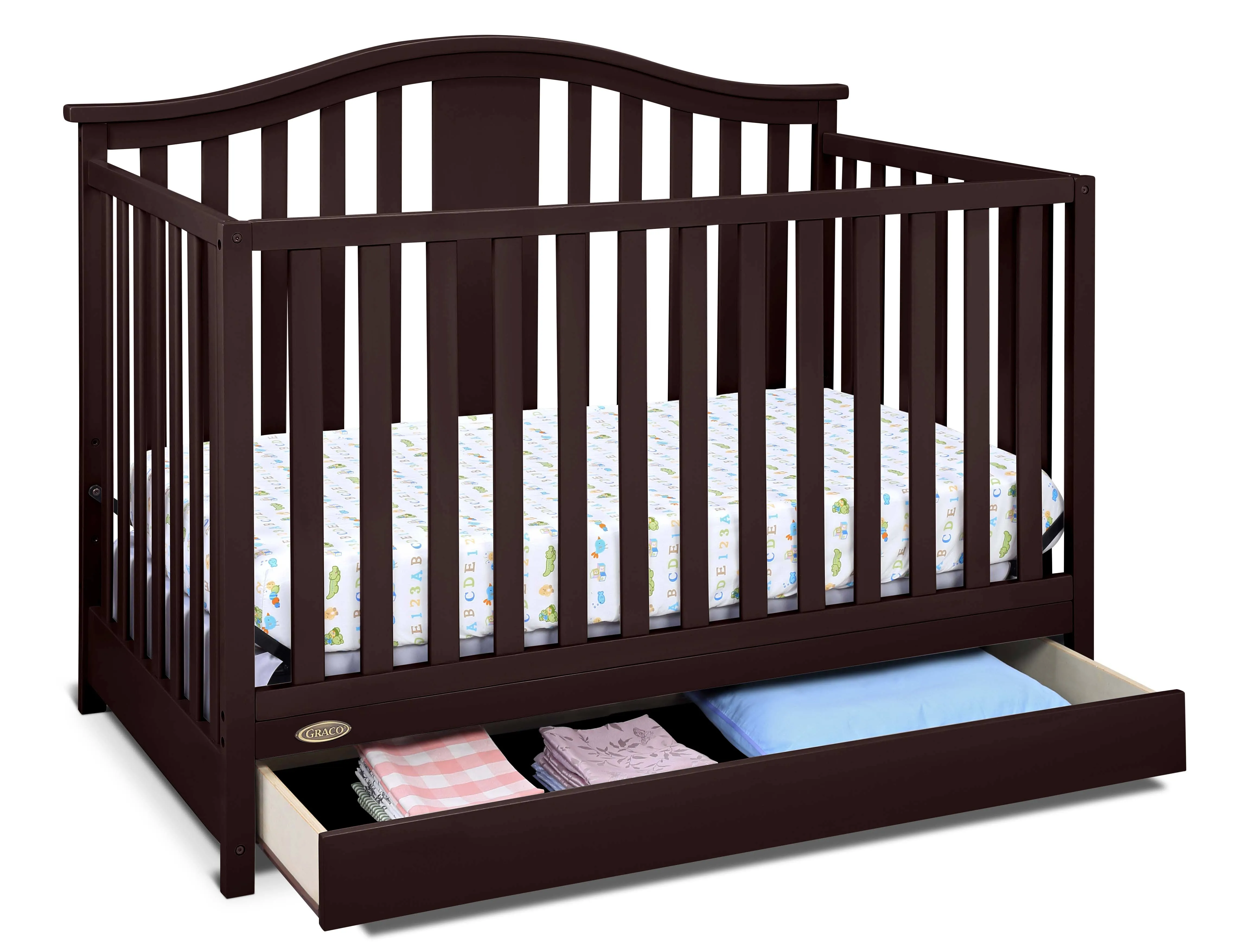 Graco Solano 4 in 1 Convertible Crib with Drawer Espresso