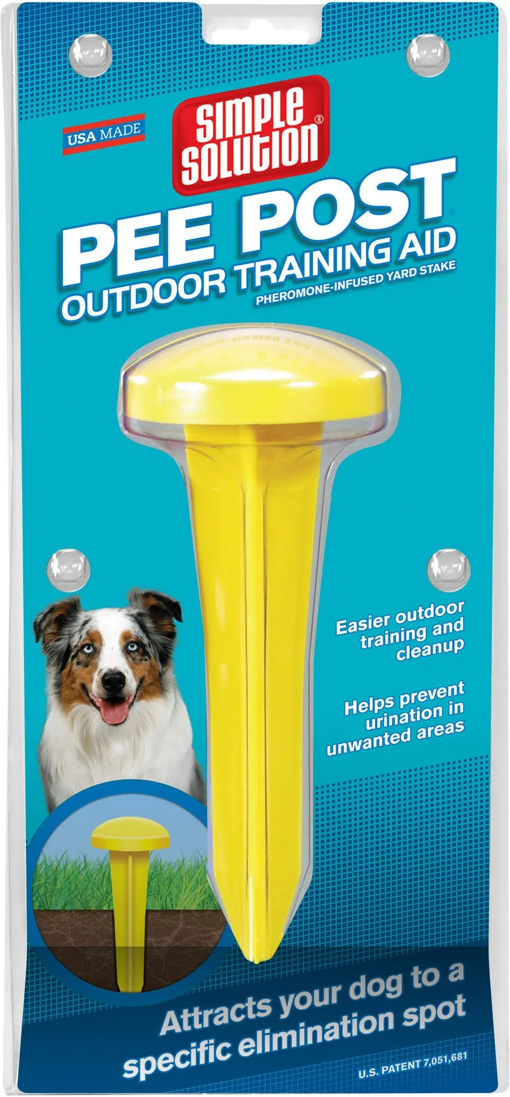 Simple Solution Pee Post Outdoor Potty Training Aid | Pheromone-Infused Yard Stake with GO HERE™ Technology | 13 Inch Stake