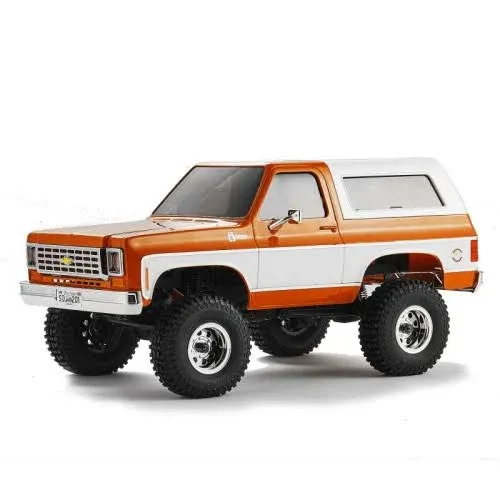 FMS 1/24 RC Crawler con licencia oficial Chevy K5 Blazer RC Car FCX24 RTR RC Pickup Truck SUV 4WD 2.4GHz 3CH Hobby RC Modelo 5.0 mi/h Mini auto todoterreno a control remoto (naranja)