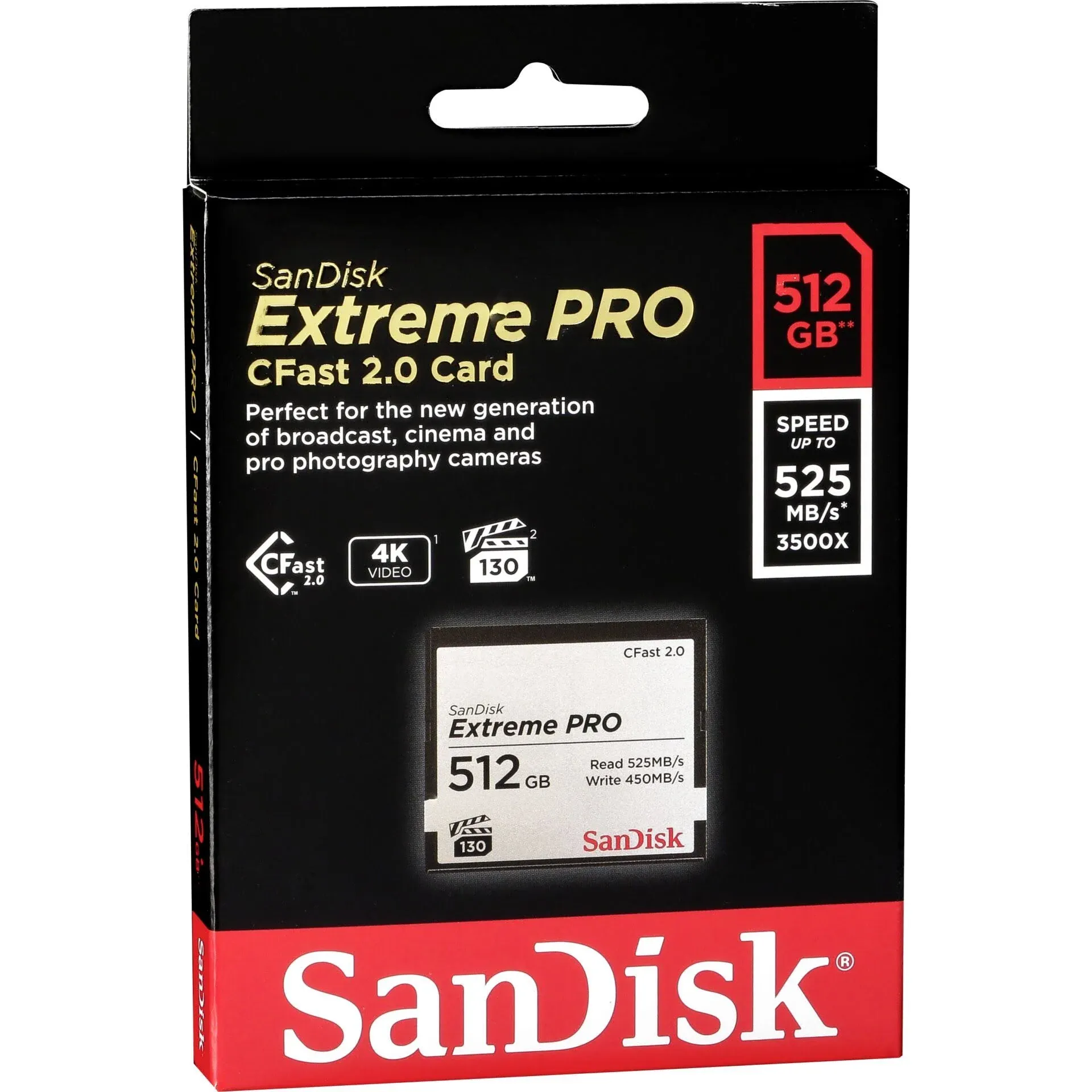 SanDisk 512GB Extreme PRO CFast 2.0 Memory Card - SDCFSP-512G-G46D