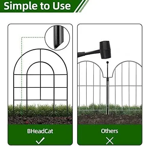  12 Pack Garden Fence 16in(H) x11ft(L), Decorative No Dig Animal Barrier 