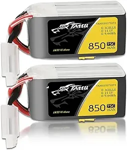 TATTU 850mAh 11.1V 75C 3S1P Lipo Battery Pack with XT30 Plug(2 Pcs)