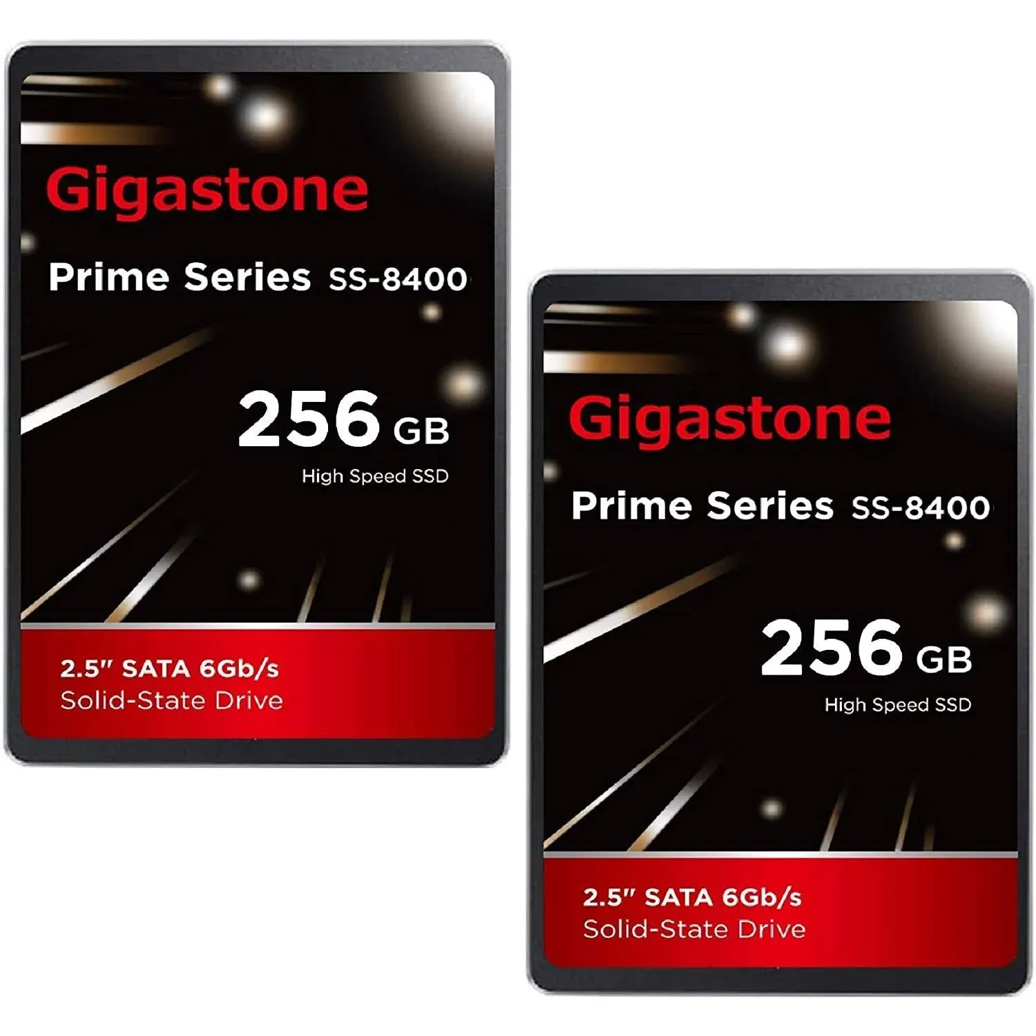 Gigastone Game Turbo 2-Pack 256GB SSD SATA III 6Gb/s. 3D NAND 2.5" Internal Solid State Drive, Read up to 540MB/s. Compatible with PC, Desktop and Laptop, 2.5 inch 7mm (0.28)