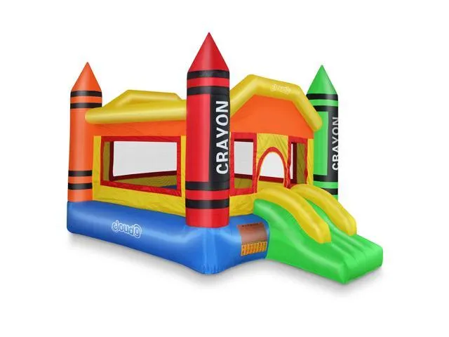 Cloud 9 Mini Crayon Bounce House - Inflatable Bouncing Jumper without Blower