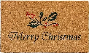 Calloway Mills 101881729 Christmas Holly Doormat, 17" x 29"