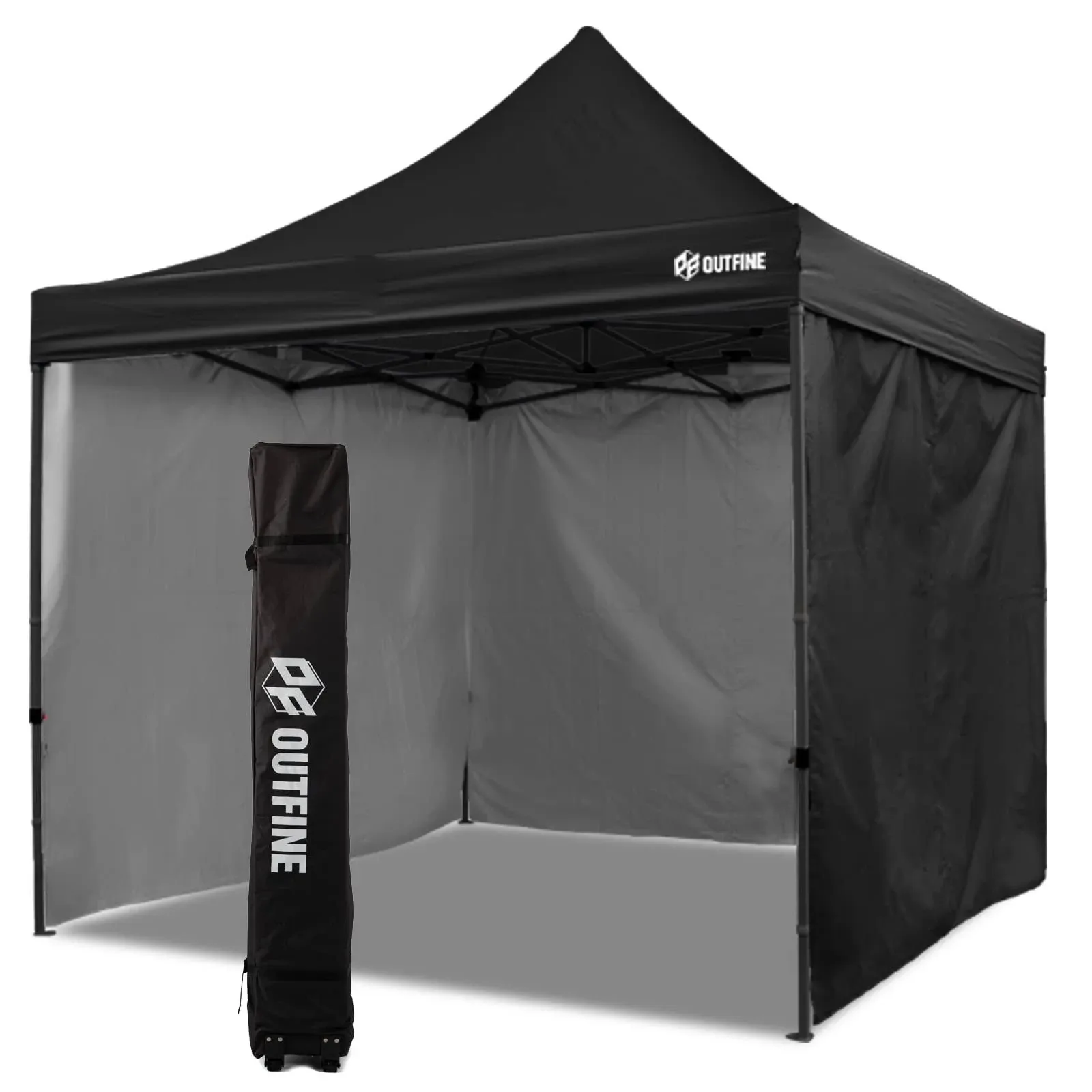 OUTFINE Canopy 10x10 Pop Up Commercial Canopy Tent with 3 Side Walls Instant ...