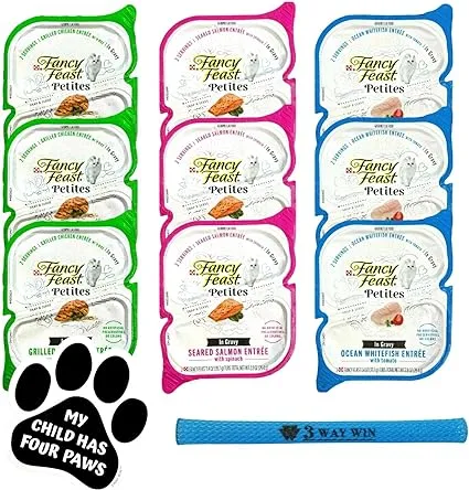 Fancy Feast Petites Variety in Gravy Bundle | 3 Flavors, (3) Each: Ocean Whitefi