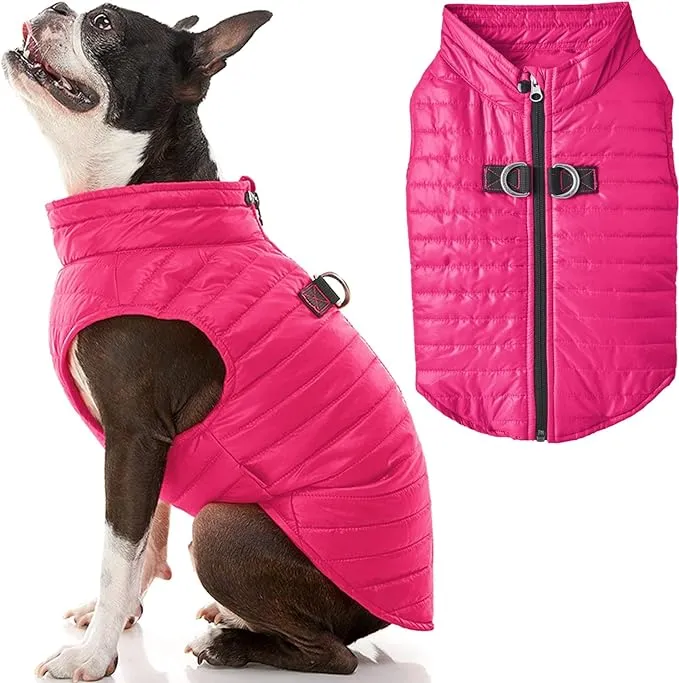 Gooby Puffer Vest Dog Jacket - Turquoise, Large - Ultra Thin Zip Up Wind Breaker ...