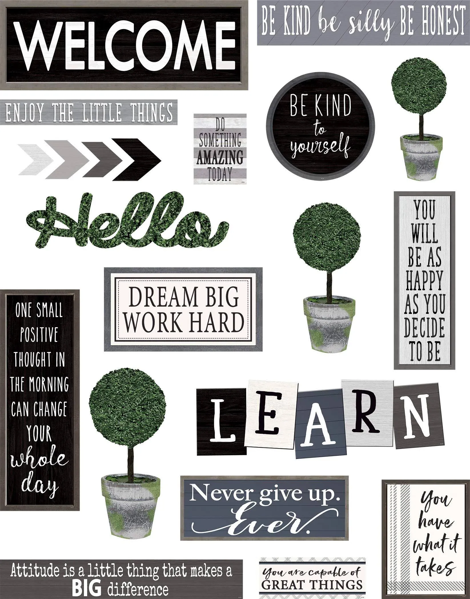 Teacher Created Resources TCR8505 Modern Farmhouse Wall Decor Bulletin Board Set