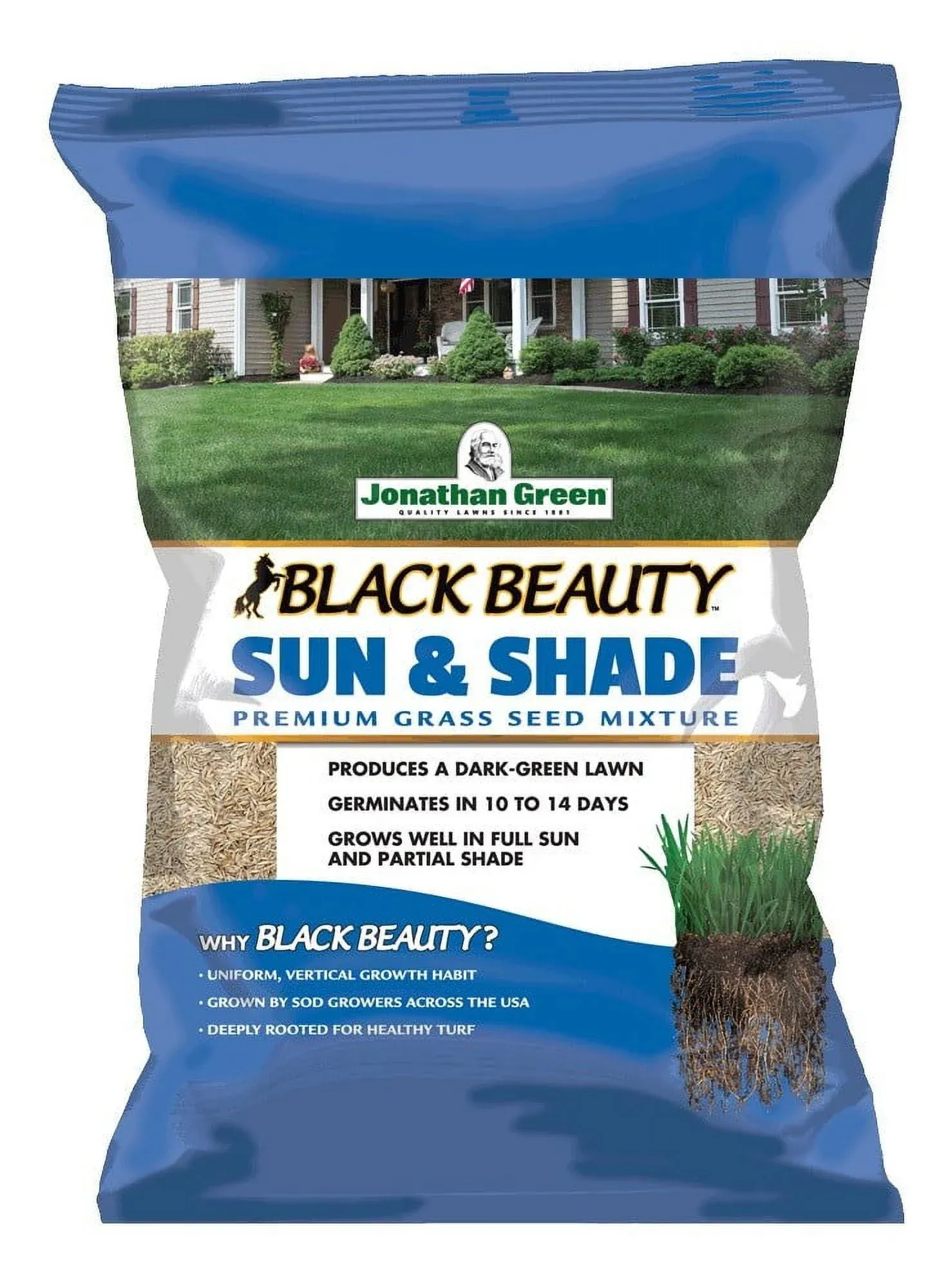 Jonathan Green Black Beauty Sun and Shade Mixed Partial Shade/Sun Grass Seed 3 lb