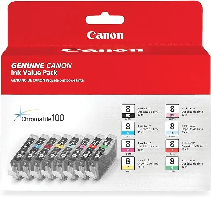 Canon� 0620B015 (CLI-8) Ink Tank, 8/Pack, Assorted CNM0620B015