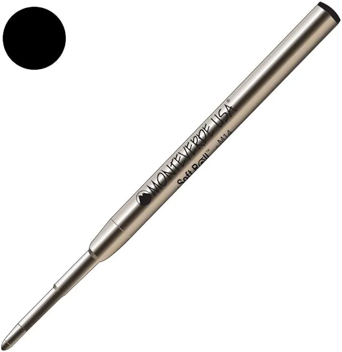 Monteverde USA Soft Roll Ballpoint Refill For Montblanc Pens - Black (2 Pack) (M142BK)