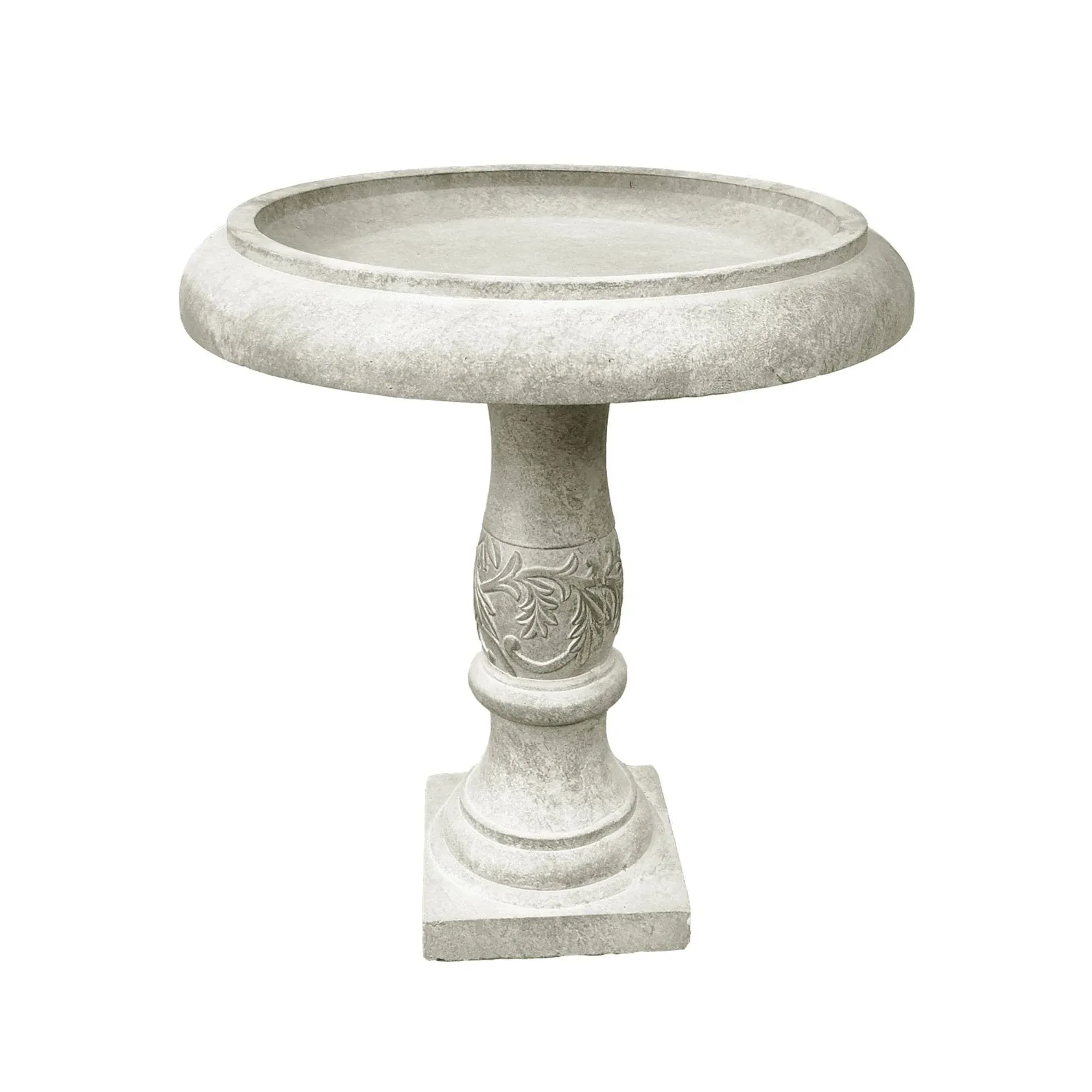 KANTE 24.5-in H Weathered Concrete Complete Birdbath