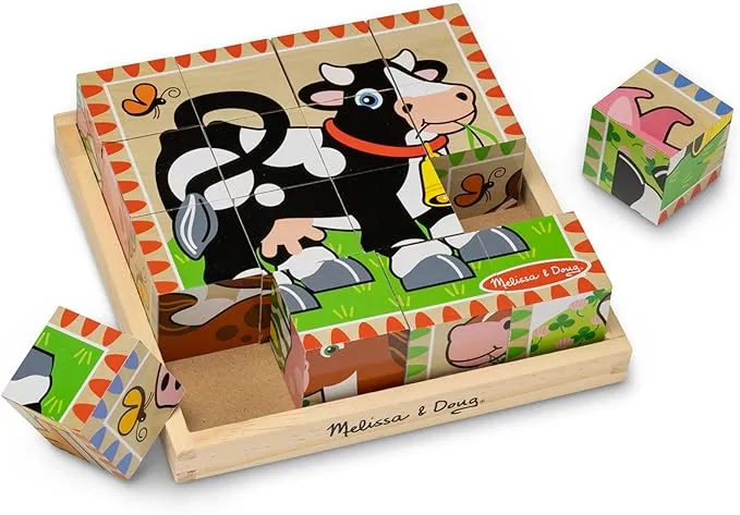 Melissa & Doug Wooden Farm Cube Puzzle