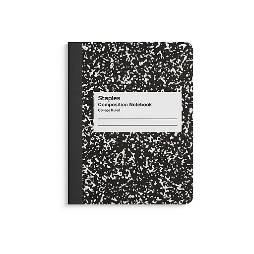 Tru Red Composition Notebook Medium/ College Rule Black Marble Cover 100 Sheets 4/Pack