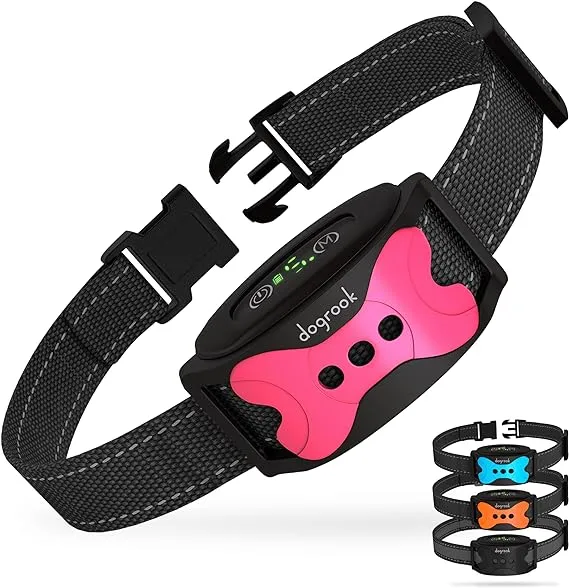 Dogrook Rechargeable Dog Bark Collar Humane No Shock Barking Collar