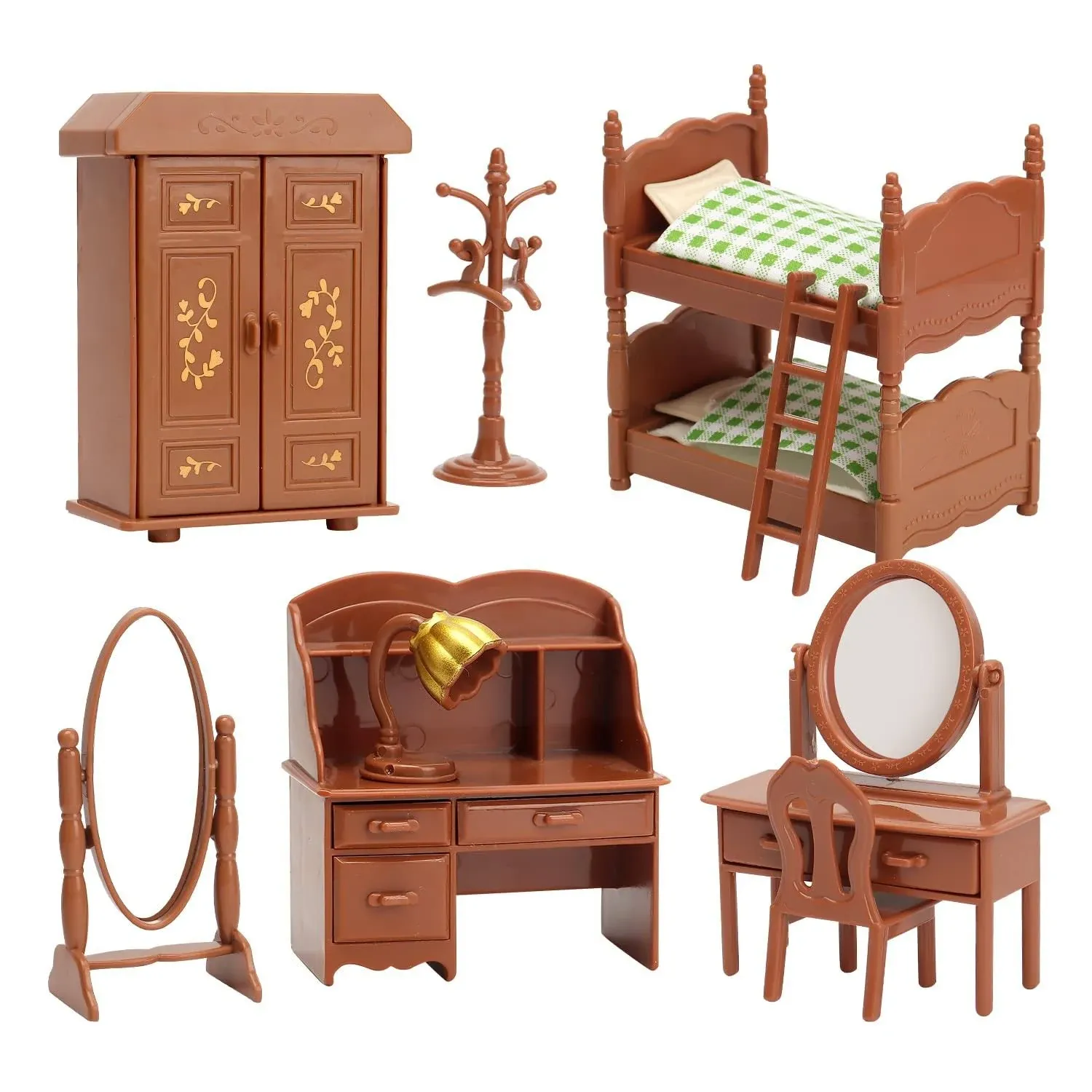 Dollhouse Furniture Set for Kids Toys Miniature Doll House Accessories Pretend 