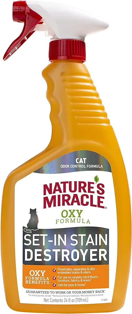 Natures Miracle Just for Cats Orange Oxy Stain and Odor Remover 24 oz