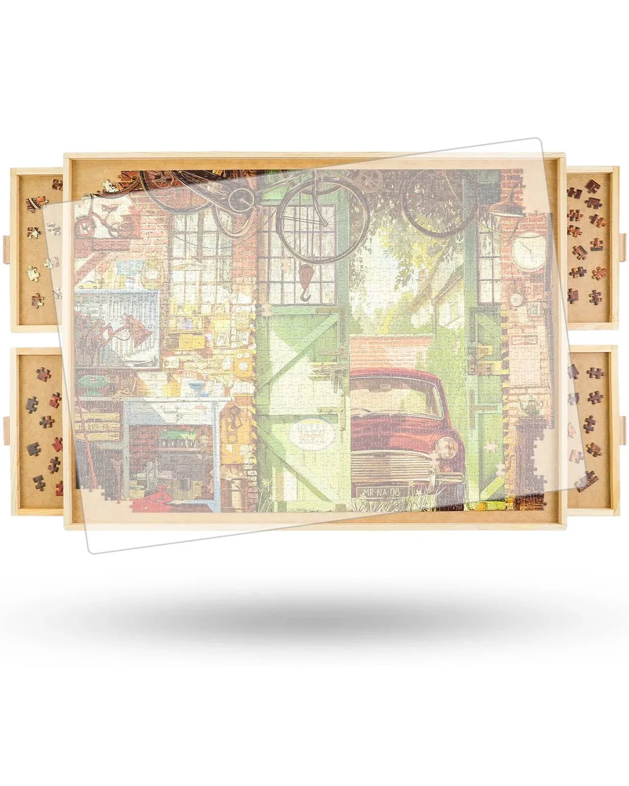 ALL4JIG 2000 Piece Rotating Puzzle Board with Drawers and cover,29.7"x41.3 ...