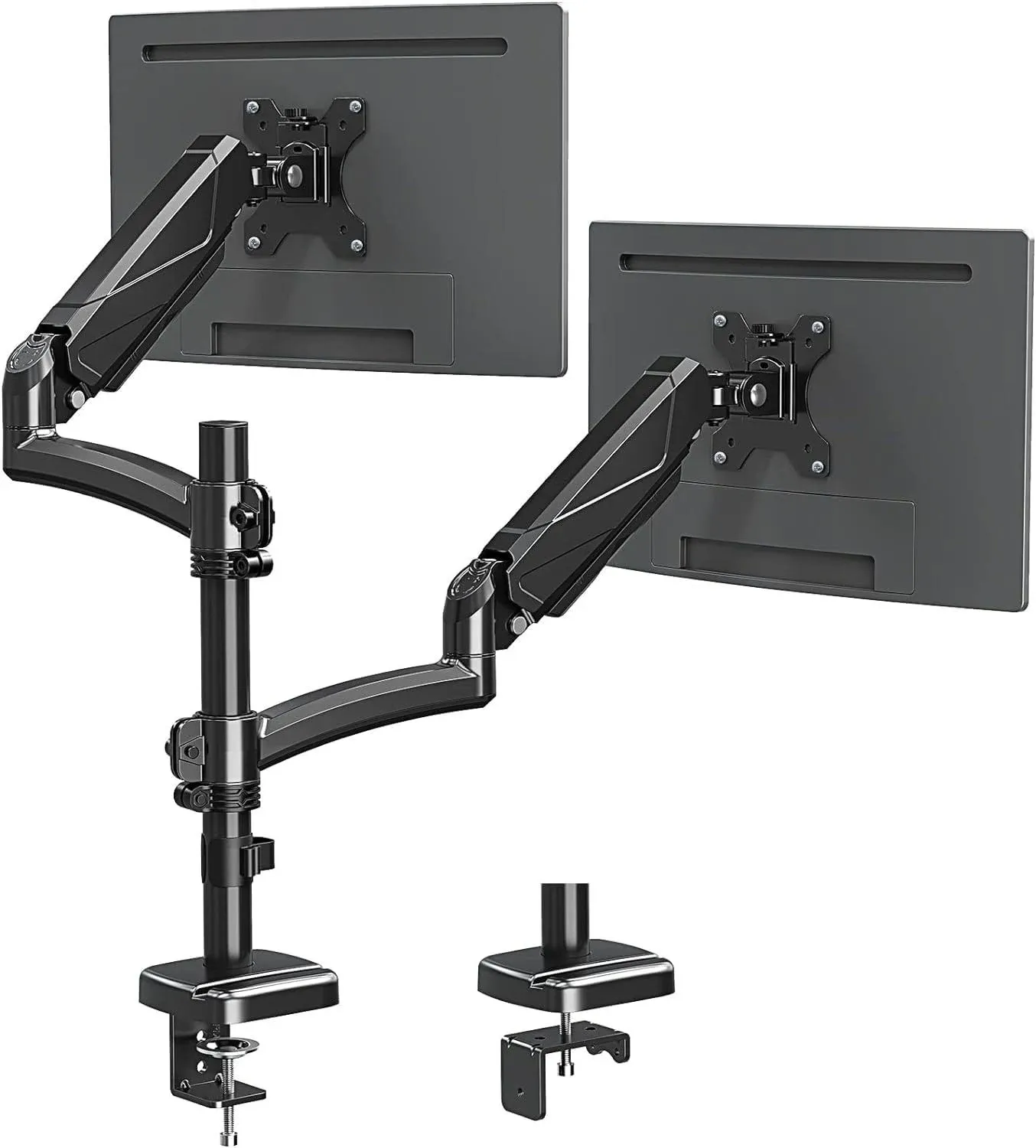 MOUNTUP Dual Monitor Stand, Height Adjustable Monitor Desk Mount, Support 17-32 ...