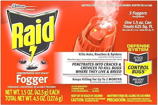 Raid Concentrated Deep Reach Fogger (3 ct, 1.5 oz)