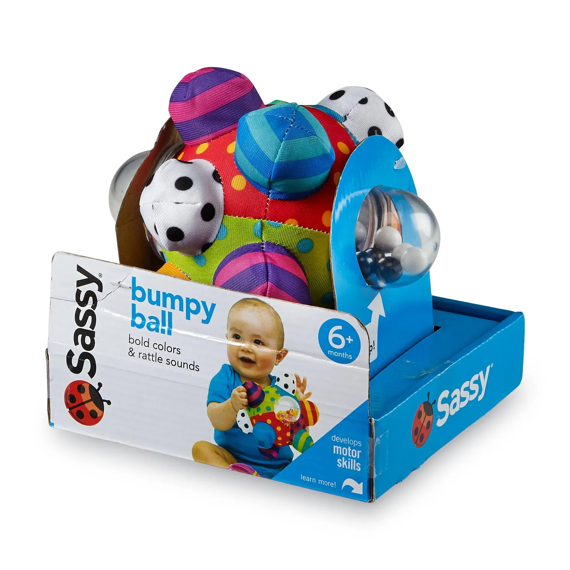 Sassy Developmental Bumpy Ball, Easy to Grasp Bumps Help Develop Motor Skills, Ages 6+ Months