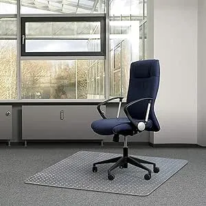 Kuyal Office Chair Mat for Carpets,Transparent Thick and Sturdy Highly Premium Quality Floor Mats for Low, Standard and No Pile Carpeted Floors, with