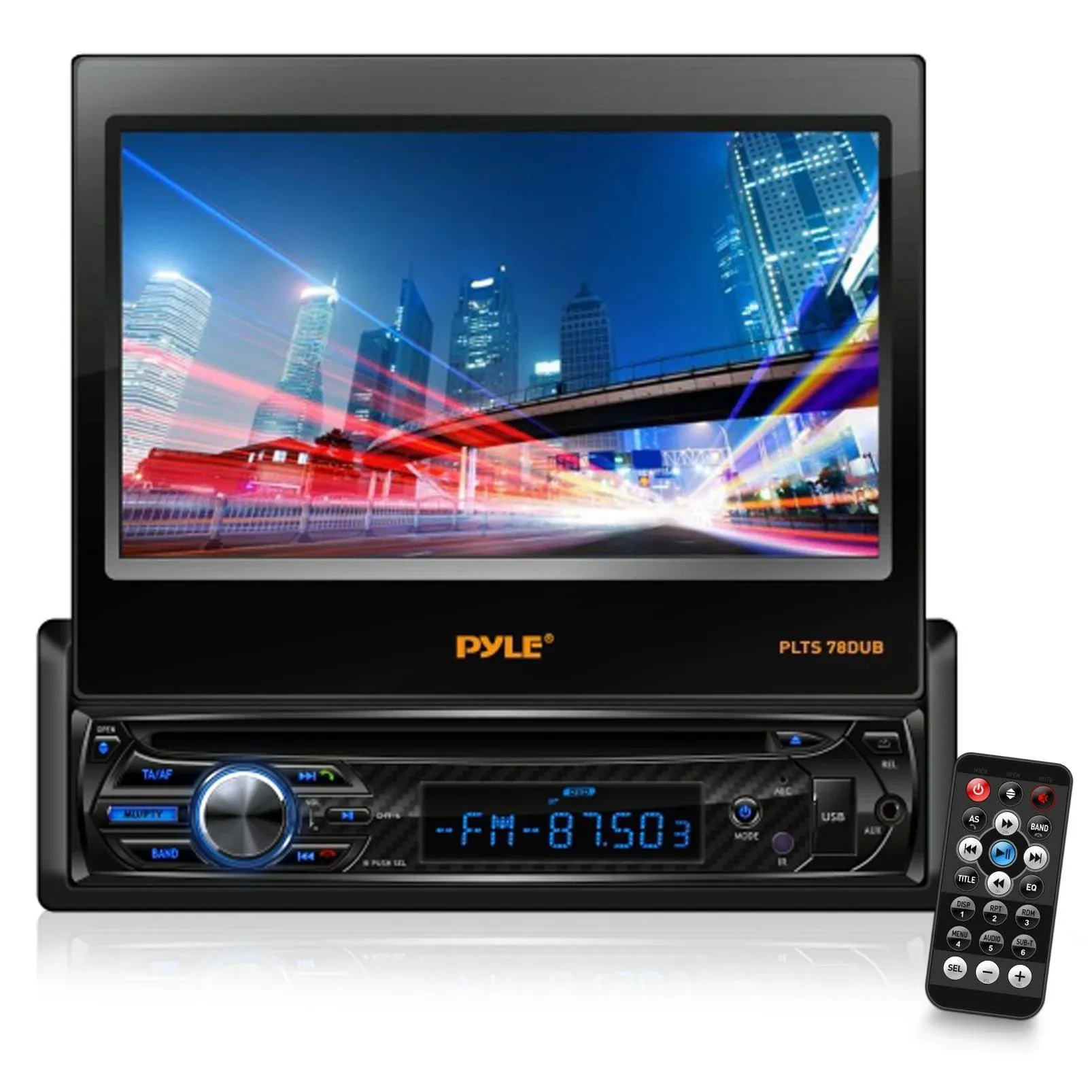 Pyle PLTS78DUB 7" Single-DIN In-Dash DVD Receiver with Motorized Touchscreen