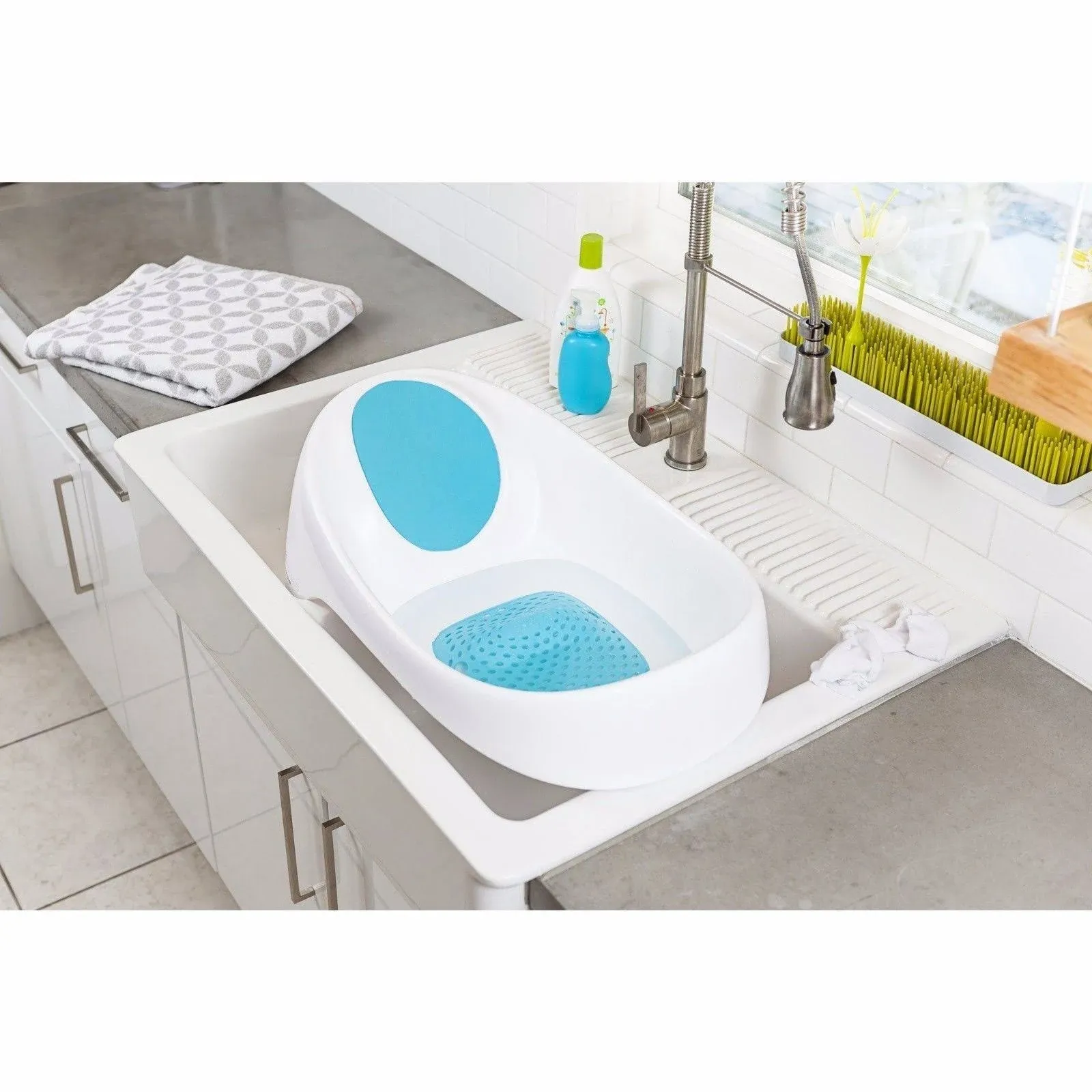 Boon Soak 3-Stage Bathtub, Blue/White