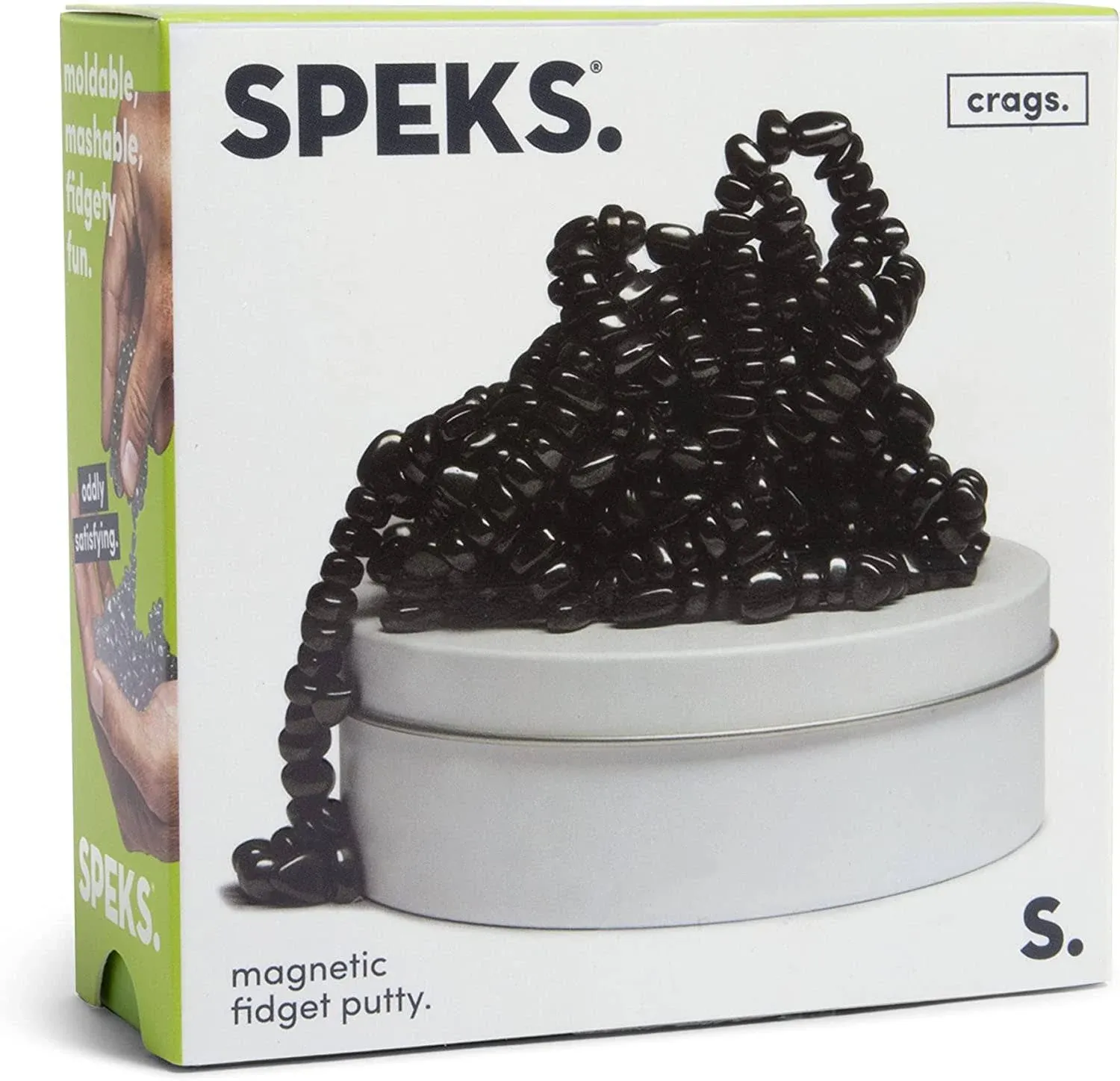 Speks Crags Ferrite Putty, Over 500 Ferrite Stones in a Matte Metal Tin, Seriously Satisfying Fidget Toys for Adults and Desk Toys for Office