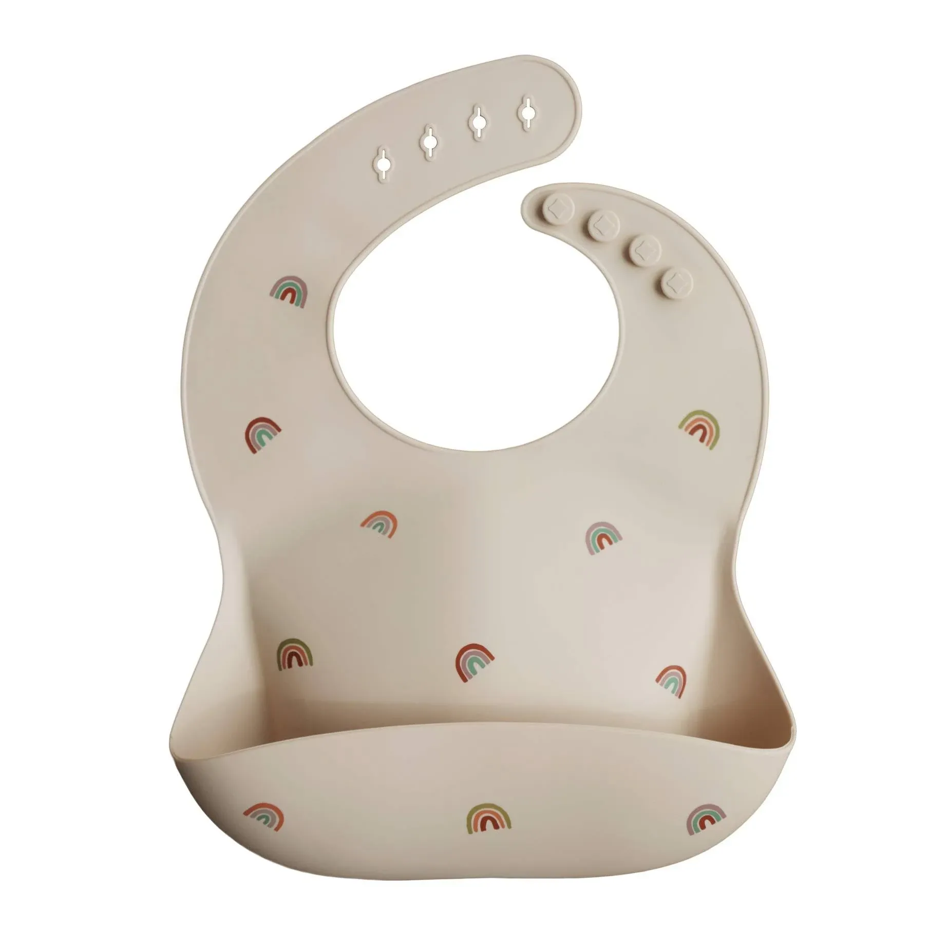 Mushie - Silicone Baby Bib - Rainbows